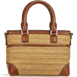 Alessa Straw Satchel -Jewelry Store alessa straw satchel natural bourbon 2