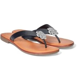 Aster Flower Thongs -Jewelry Store aster flower thongs black 0