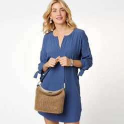 Cherie Straw Shoulderbag -Jewelry Store cherie straw shoulderbag wheat french blue 3