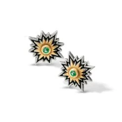 Dynasty Sol Post Earrings -Jewelry Store dynasty sol post earrings silver emerald 0