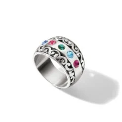 Elora Gems Ring -Jewelry Store elora gems ring silver multi 1