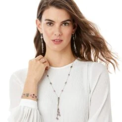 Elora Gems Y Necklace 9 Elora Gems Y Necklace -Jewelry Store elora gems y necklace silver blush 3