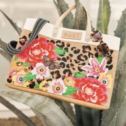 Garden Spots East West Burlap Tote -Jewelry Store garden spots east west burlap tote multi 5