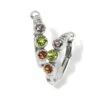 Halo Gems Trio Hoop Earrings -Jewelry Store halo gems trio hoop earrings silver multi 0
