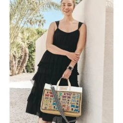 Happy Wings East West Burlap Tote -Jewelry Store happy wings east west burlap tote multi 5