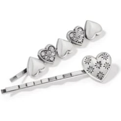 Hearts Ablaze Bobby Pins -Jewelry Store hearts ablaze bobby pins silver 2