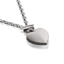 Inner Circle Heart Toggle Necklace -Jewelry Store inner circle heart toggle necklace silver 2