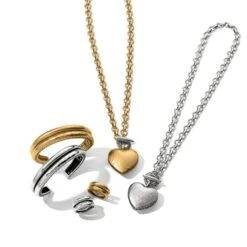 Inner Circle Heart Toggle Necklace -Jewelry Store inner circle heart toggle necklace silver 3