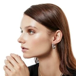 Interlok Braid Small Hoop Earrings -Jewelry Store interlok braid small hoop earrings silver 2