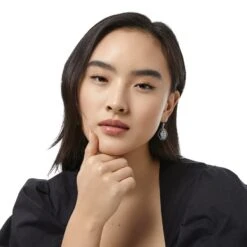 Intrigue Soiree French Wire Earrings -Jewelry Store intrigue soiree french wire earrings silver black 2