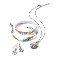 La Farfalla Tile Necklace -Jewelry Store la farfalla tile necklace silver multi 3