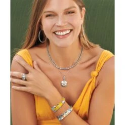 La Farfalla Tile Necklace -Jewelry Store la farfalla tile necklace silver multi 4