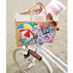 Life Is A Beach East West Burlap Tote -Jewelry Store life is a beach east west burlap tote multi 3