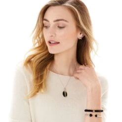 Neptune's Rings Banded Agate Stretch Bracelet -Jewelry Store neptune s rings banded agate stretch bracelet black white 1 425b6452 40f0 4452 85ca af5765907ebe