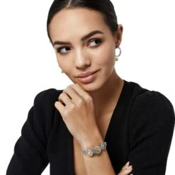 Pebble Dot Onyx Cabochon Reversible Bracelet -Jewelry Store pebble dot onyx cabochon reversible bracelet black gold 4