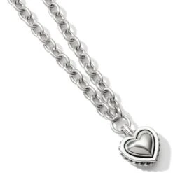 Pretty Tough Bold Heart Necklace -Jewelry Store pretty tough bold heart necklace silver 2