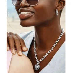 Pretty Tough Bold Heart Necklace -Jewelry Store pretty tough bold heart necklace silver 3