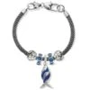 Retro Fish Charm Bracelet -Jewelry Store retro fish charm bracelet silver blue 0