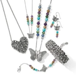 Solstice Hues Butterfly Petite Necklace -Jewelry Store solstice hues butterfly petite necklace silver multi 2