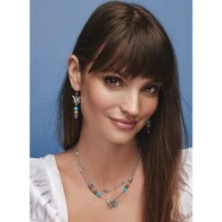 Solstice Hues Butterfly Petite Necklace -Jewelry Store solstice hues butterfly petite necklace silver multi 4