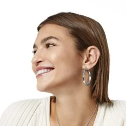 Tapestry Royal Hoop Earrings -Jewelry Store tapestry royal hoop earrings gold tanzanite 2